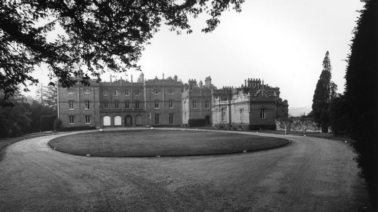 Black and white photograph of Hughenden Manor from the Front North Exterior